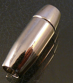 Cigar Magnetic clasp 22mm 4mm hole dark silver