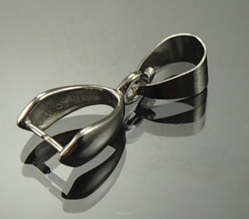 Krawatka do wisiorków z uszkiem 18 mm ciemne srebro