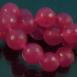 Jade balls facetted 10mm Fuchsia Cord 40cm 38pcs