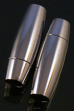 Magnetic clasp 24mm hole cigar 4.5m dark silver