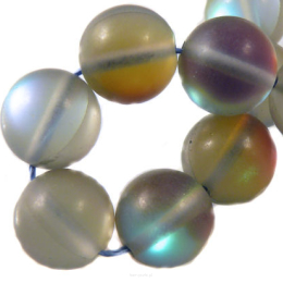 Zirkonia-Mattglas-Balls 10mm Irisierend Grau Reihe 38pcs