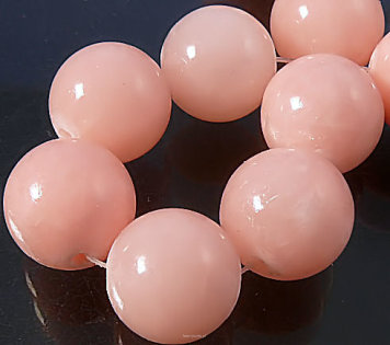 Jade balls 14mm Powder Pink Cord 28pcs