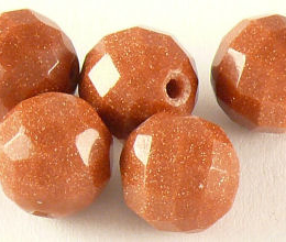 Desert Sand Balls 10mm facettiert Seil 40cm, 38 Steine