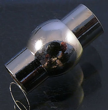 Zapięcie Magnetyczne Stal Szlachetna 20mm otwór 7mm kolor ciemne srebro