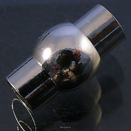 Zapięcie Magnetyczne Stal Szlachetna 20mm otwór 7mm kolor ciemne srebro