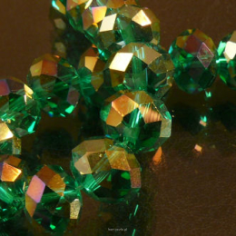 Kristall facettierten Rondelle 10/8mm Emerald AB Schnur 54cm 72pcs