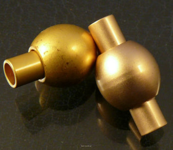 Verschluss Magnet Edelstahl 9mm bullet hole 4mm Goldfarbe