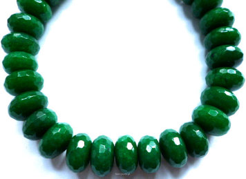 Smaragd Jade facettierten Clincher 6/10mm Schnur 40cm