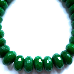 Emerald jade faceted Clincher 6/10mm Cord 40cm