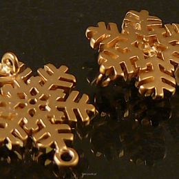 Snowflake spacer, 15/12mm gold-plated 