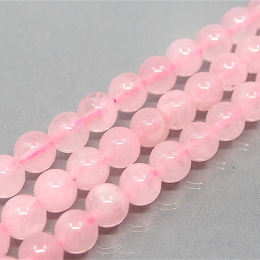 Quartz Pink, 12mm beads, rope 40cm, 33 Ball