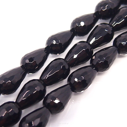Onyx Tear Drop Facetted 12/8mm cord 40cm