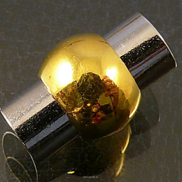Zapięcie Magnetyczne 17mm otwór 6mm srebrno-złote