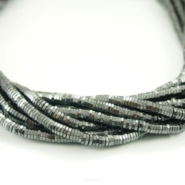 Hematite octagons beads 4mm Dark silver Cord 40cm
