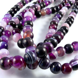 Purple agate beads 10mm Cord 40cm