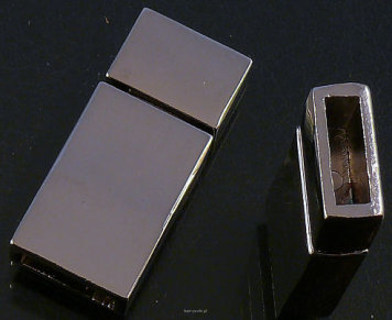 Zapięcie Magnetyczne Zatrzaskowe 29/13mm otwór 10/3mm kolor ciemne srebro