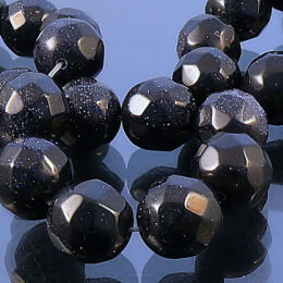 Night Cairo balls faceted 16mm Cord 24pcs