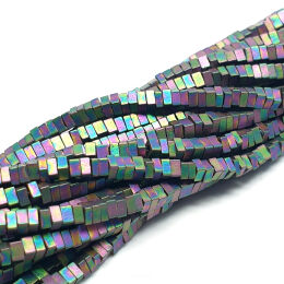 Hematyt Heishi Benzyna Tytan Matowy 2x2x1 mm Sznur 40cm