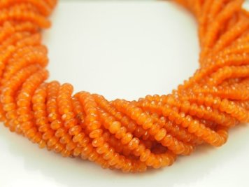 Reifen facettiert Jade 4 / 2mm orange Schnur ca.. 40cm