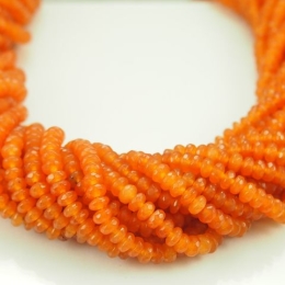 Reifen facettiert Jade 4 / 2mm orange Schnur ca.. 40cm