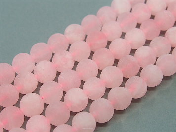 Quartz Pink Bullets Matt 10mm Cord 38pcs