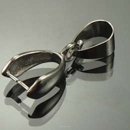 Krawatka do wisiorków z uszkiem 18 mm ciemne srebro