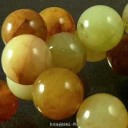 Natural jade balls 14mm Cord 29pcs