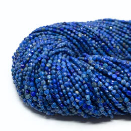 Lapis Lazuli Moneta Fasetowana 4 mm Sznur 40cm Pastylka