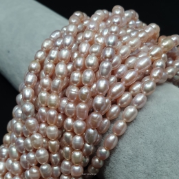 Perła Naturalna Fioletowa Oliwka 5x6 mm Ryż
