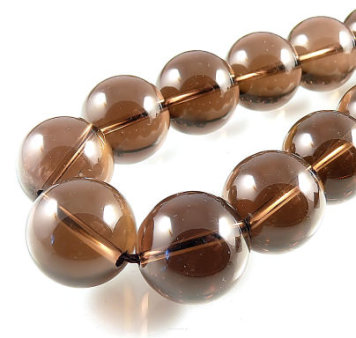 Smoky Quartz 16mm round Cord 40cm 25pcs