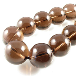 Smoky Quartz 16mm round Cord 40cm 25pcs