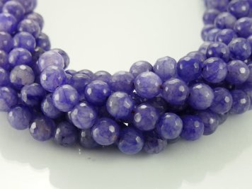 Jade  faceted 10mm bullet tanzanite Cord 38pcs