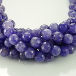 Jade  faceted 10mm bullet tanzanite Cord 38pcs