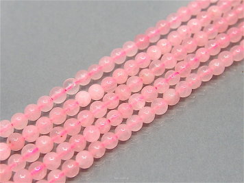 Pink quartz ball 4mm Cord 95pcs