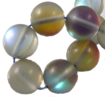 Zirkonia-Mattglas-Balls 10mm Irisierend Grau Reihe 38pcs