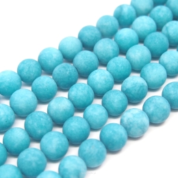 Jade Matt beads 8mm Blue cord 40cm