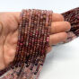 Spinel Oponki Fasetowane Czerwone Cieniowane 4x3mm Sznur 40cm - 2
