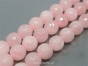 Quartz Pink, 12mm facetted balls, rope 40cm, 33 Ball
