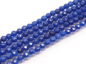 Jade balls facetted 4mm Cobalt cord approx. 40cm