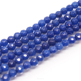 Jade balls facetted 4mm Cobalt cord approx. 40cm