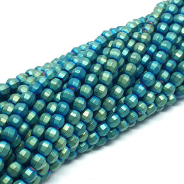 Hematyt Zielony Fasetowany Matowy Kule 4 mm Sznur 40cm Kuleczki
