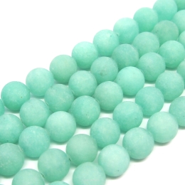 Jade Matt balls 8mm Dark Mint cord 40cm