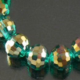 Kryształy Kule Fasetowane 10mm Emerald AB Sznur 65cm 