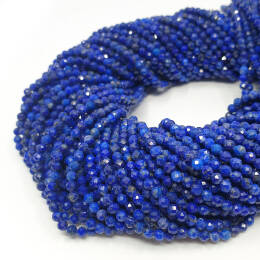 Lapis Lazuli Kulka Fasetowana 4 mm Sznur 40cm