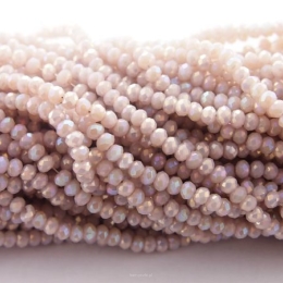 Fianit Oponki Fasetowane 3/2 mm Opalizujące Pastelowy Róż 