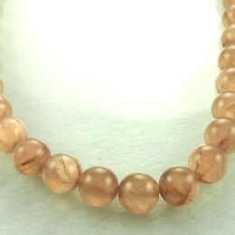 Semitransparent jade beads 12mm Brown cord 40cm