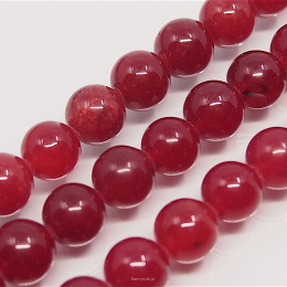 Pastel jade balls 10mm red String 38pcs