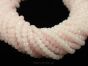 Fianit Oponki Fasetowane 4/3mm Pastelowy Róż Sznur 50cm