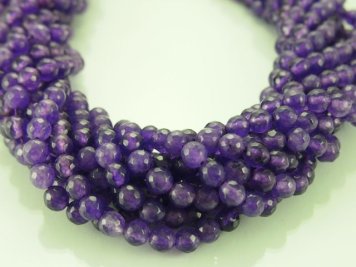Jade balls facetted 6mm Tanzanite cord approx. 40cm