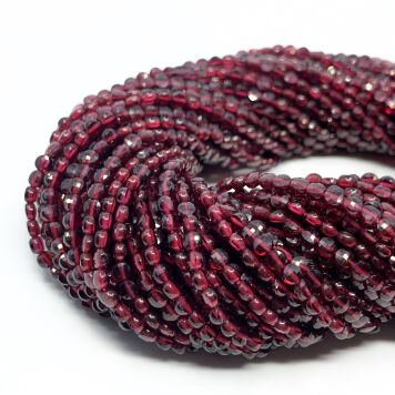 Granat Moneta Fasetowana 4 mm Sznur 40cm Pastylka